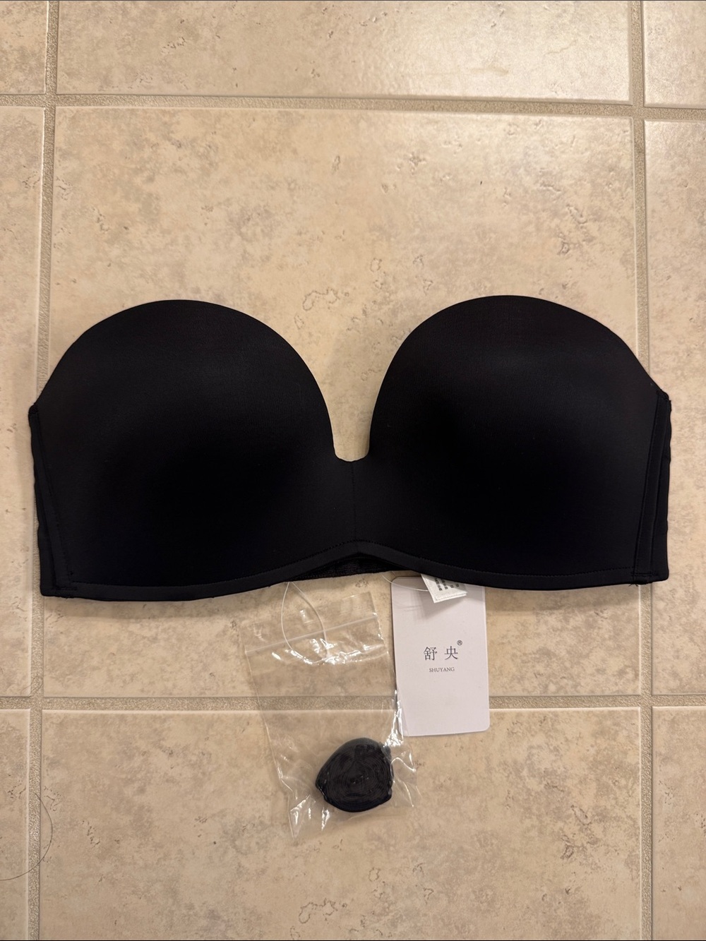 NWT 34B Black Strapless Bra w/Detachable straps